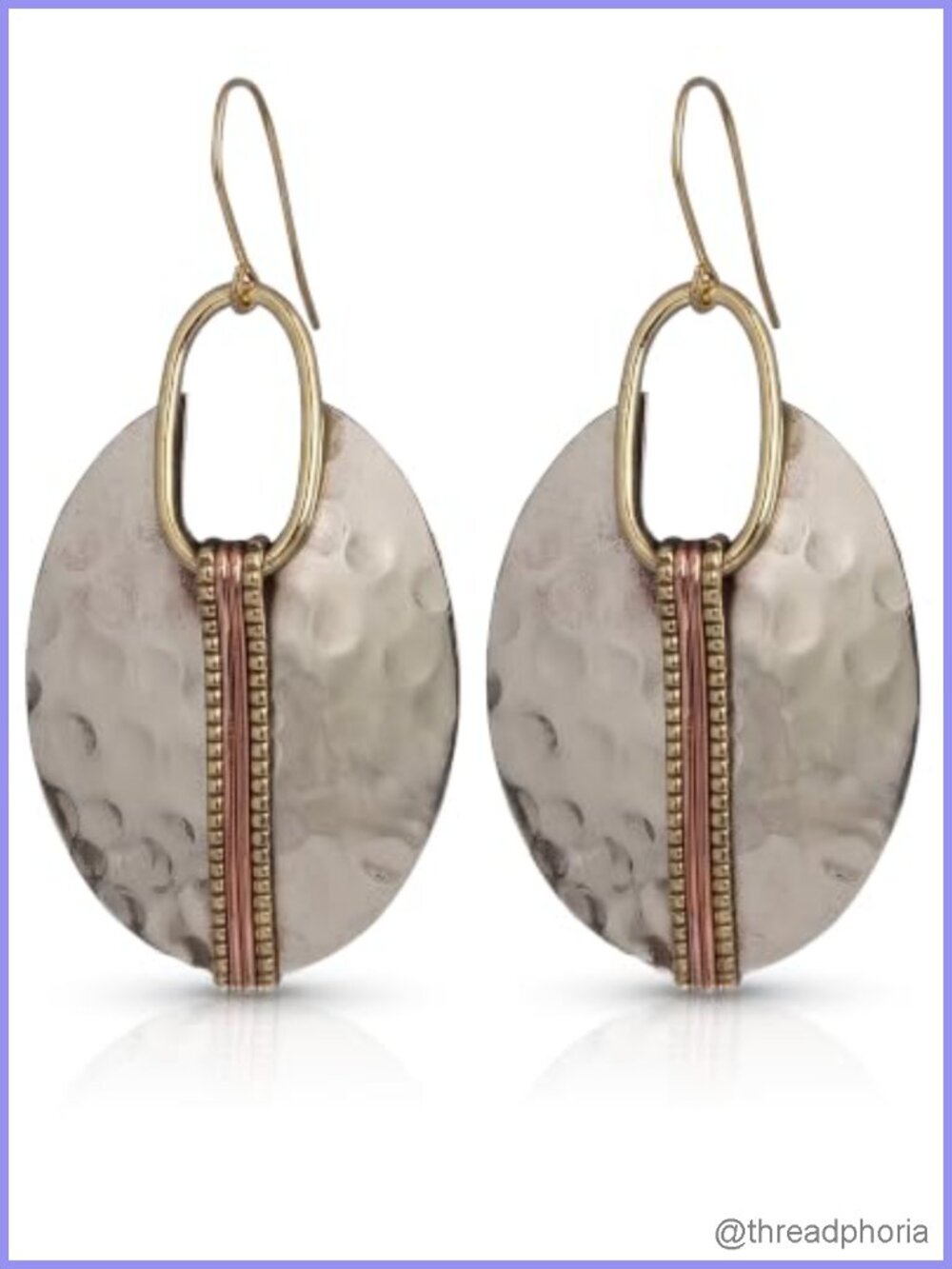 Boho Mixed Metal Dangle Earrings, Artisan-Inspired Style Jewelry
